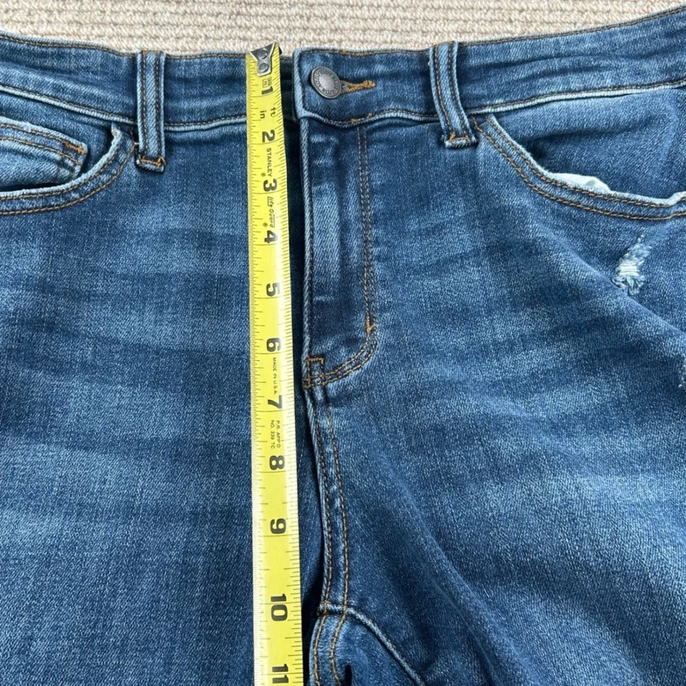 Judy Blue Boyfriend Slim Fit Jeans Womens 11/30-32 Distressed Boho Grunge Street